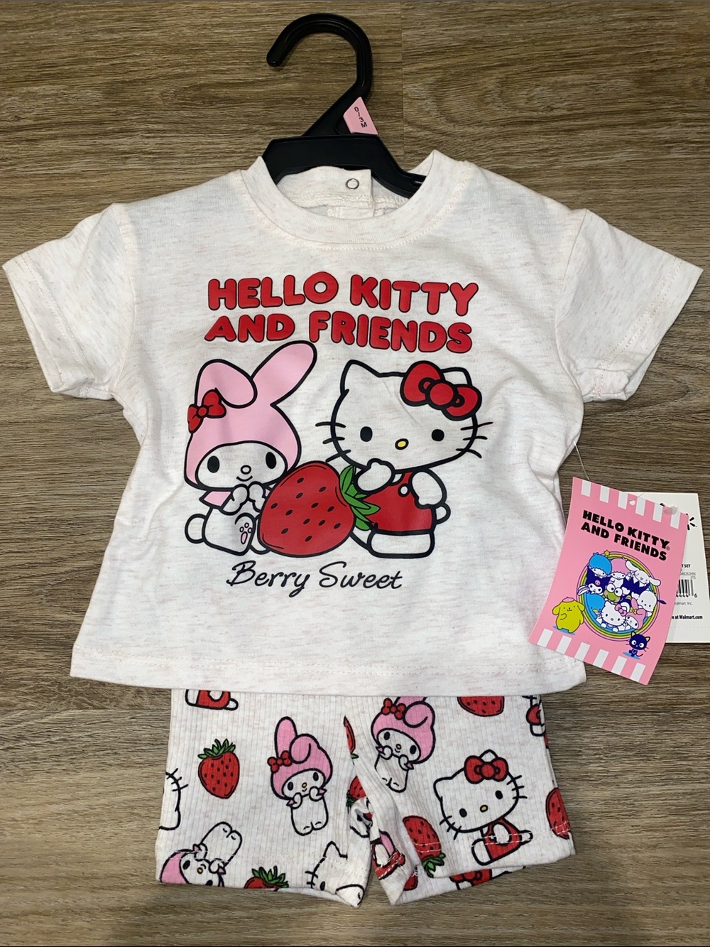 Hello Kitty Kids Pajama Set - White, Pink, Red